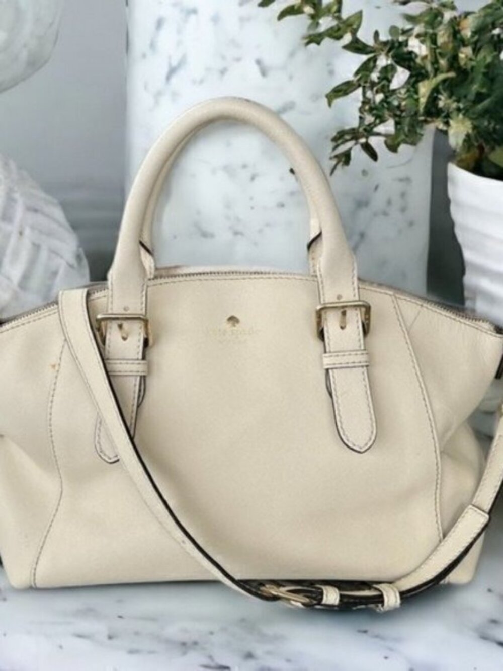 Kate Spade Ivory Charlotte Street Sloan Bag Crossbody Shoulder Saffiano Leather - Picture 3 of 16